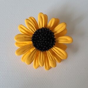 Sunflower Yellow and Black Brooch